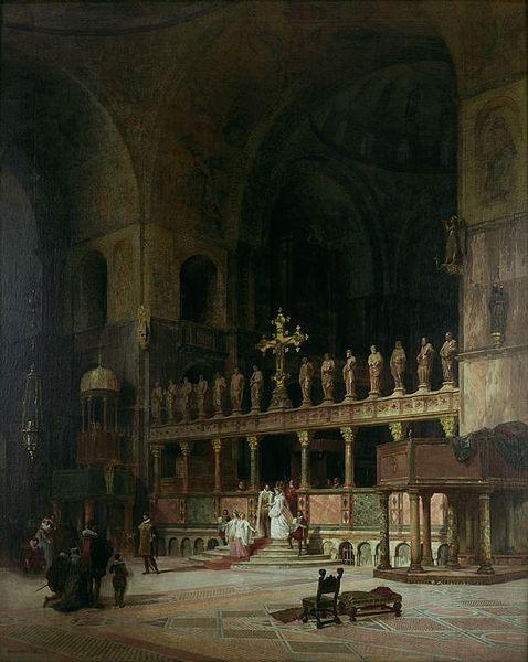 David Dalhoff Neal INTERIOR OF ST.MARKS,VENICE oil painting picture